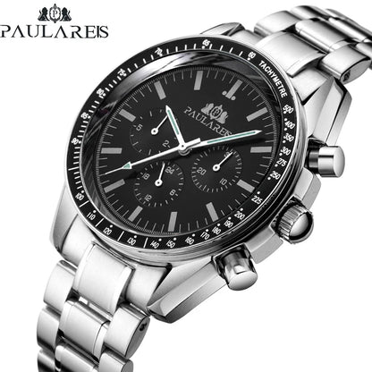 PAULAREIS P Brand Luxury Men Mechanical Watches Calendar Business Watch Men's Sports Waterproof Stainless Steel Automatic Watches