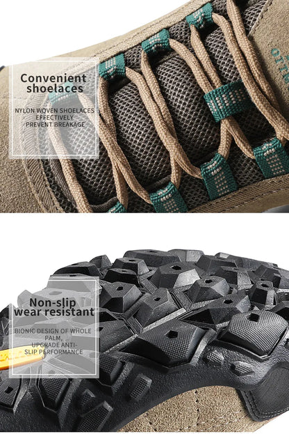 HUMTTO Sapatilhas de Caminhada para Homem, Designer de Luxo, Inverno, Escalada e Trekking, para Homem, em Pele, Outdoor, Desporto e Trabalho, 110282A