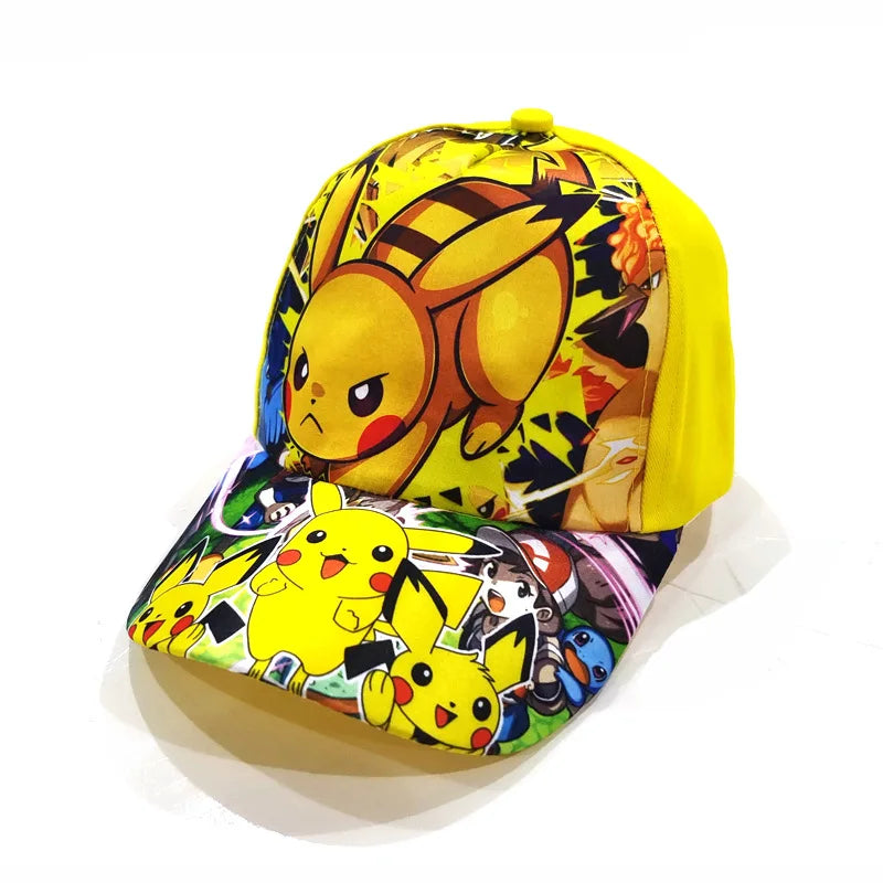Kreslená bejzbalová čiapka s motívom Pokémona, čiapka s Pikachuom, nastaviteľná, Pokemon Cosplay, Hip Hop, pre deti, dievčatá, chlapcov, anime postavičky, hračky, darčeky pre deti