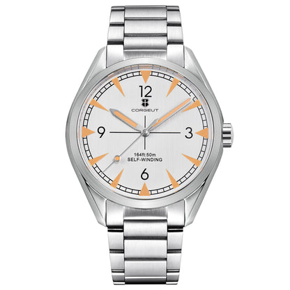 Corgeut 41mm Men's Clock Automatic Relogio Masculino Japan Movt Mechanical Sapphire White Black Blue Dial Steel Band Men's Watch