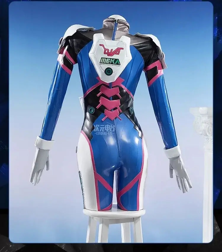 Kostým na cosplay Hana D.Va z hry Overwatch pre ženy – roztomilý elastický kožený overal Zentai na Halloween, karneval a párty
