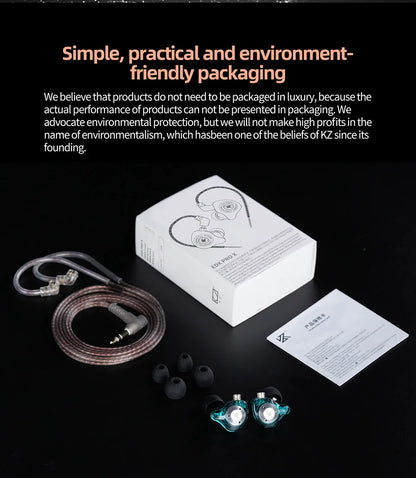 KZ EDX PRO X Wired Earphones HIFI Stereo Bass Earbud Gaming Sport Music Noise Cancelling Headset Detachable Cable