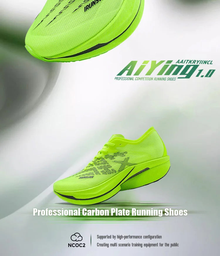 IRUNSVAN Chaussures de sport à semelle en carbone Chaussures de course à pied professionnelles pour marathon Chaussures de jogging respirantes et amortissantes unisexe 095