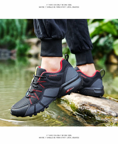 Herenwandelschoenen voor alle terreinen – outdoor sportschoenen van ademend mesh, antislip en slijtvast, voor wandelen en fietsen outdoor