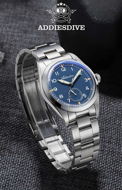 Relógio de quartzo ADDIESDIVE 36mm para homem VH60, luminoso BGW9, vidro em cúpula tipo bolha, resistente à água 10Bar, em aço inoxidável