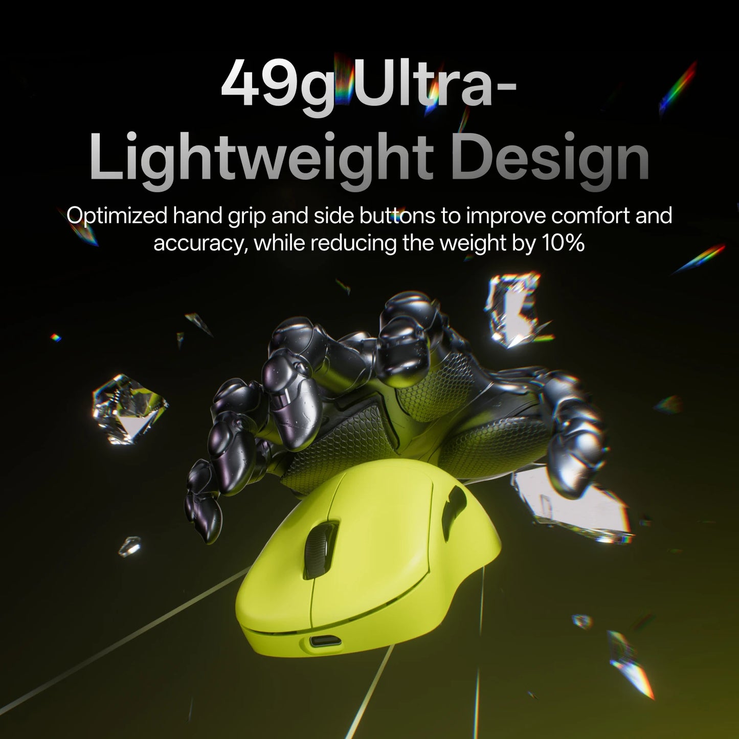 Mouse gaming wireless Rapoo VT3S /VT3S MAX GEN-2, rată de polling wireless True 8K, ultra-ușor, 49g, autonomie a bateriei de până la 750Hr