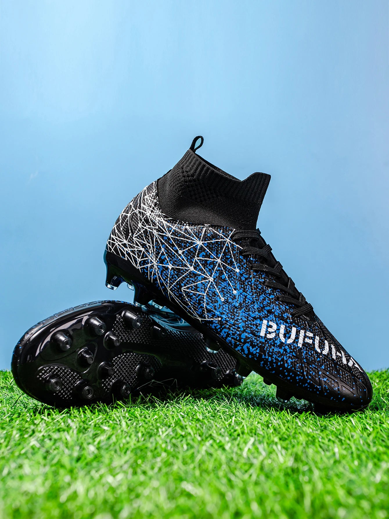 AG/FG Athletic Soccer Cleats PU Fabric Comfort Upper TPU Anti-Slip Long Studs Sole Reliable Quality Adult Kids Training Shoes