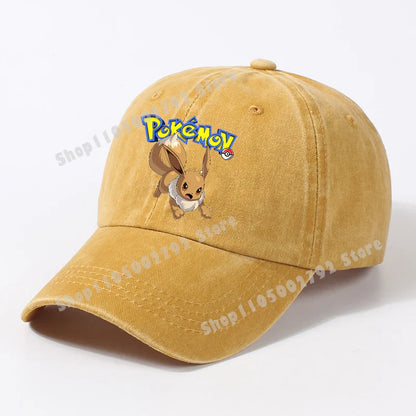 Pokémonové bejzbalové čiapky Pikachu Kawaii Anime postavičky Slnečné klobúky Letné vonkajšie detské a rodičovské slnečné klobúky Trendové čiapky s kačacím jazýčkom Darček