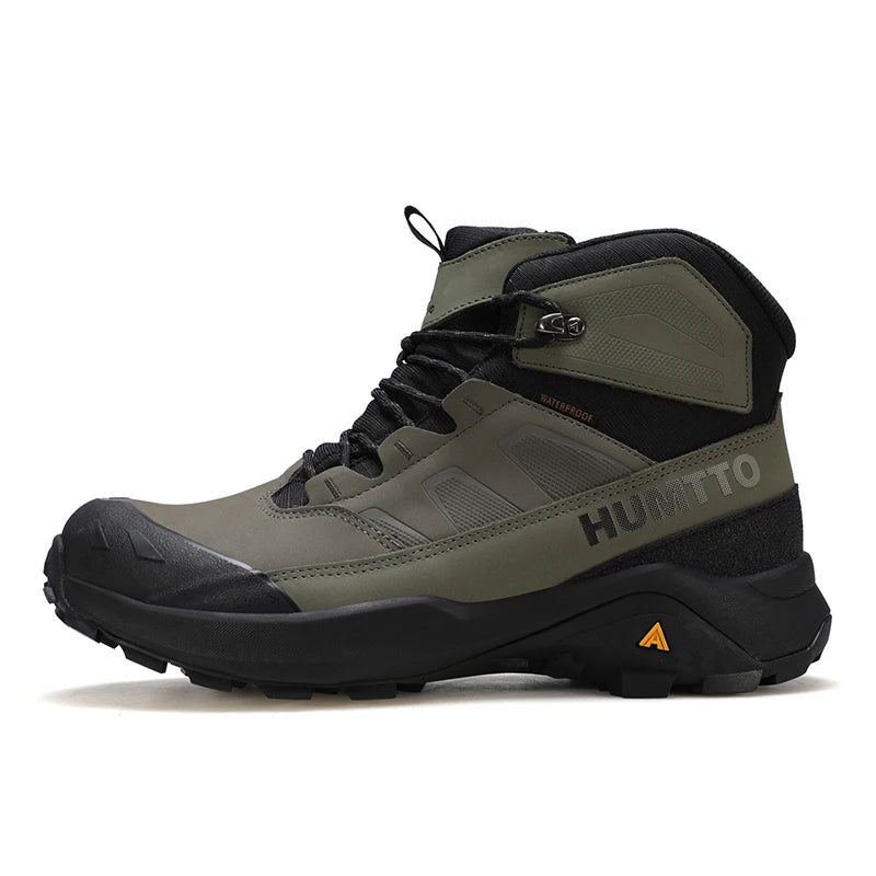 HUMTTO Sapatilhas de Caminhada Impermeáveis para Homem, Botas de Caça Táticas de Deserto, Botas de Trekking pelo Tornozelo para Homem e Mulher, Quentes em Couro