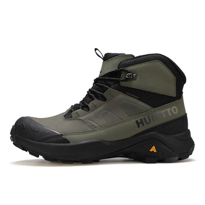 HUMTTO Sapatilhas de Caminhada Impermeáveis para Homem, Botas de Caça Táticas de Deserto, Botas de Trekking pelo Tornozelo para Homem e Mulher, Quentes em Couro