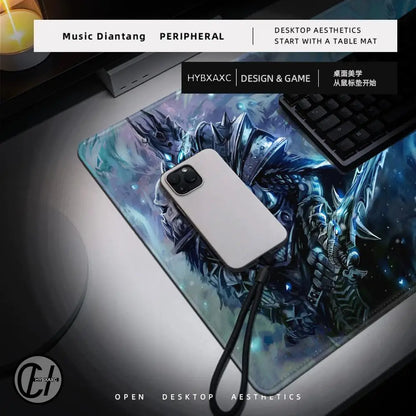World of Warcraft Lich King Mouse Pad PC HD Anime Gaming Accessories Keyboard Mousepad Laptop XXL Game Cabinet Desk Mat Carpet