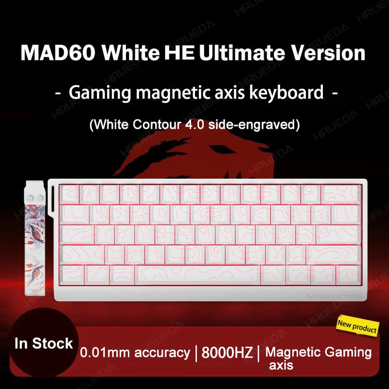 MADLIONS Mad 60he Mad60HE Mad 68HE Teclado mecânico com interruptores magnéticos, com fios, hot-swap, taxa de polling 8K, teclado gaming personalizado