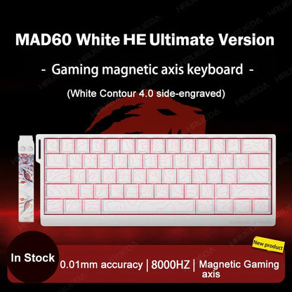 MADLIONS Mad 60he Mad60HE Mad 68HE Teclado mecânico com interruptores magnéticos, com fios, hot-swap, taxa de polling 8K, teclado gaming personalizado