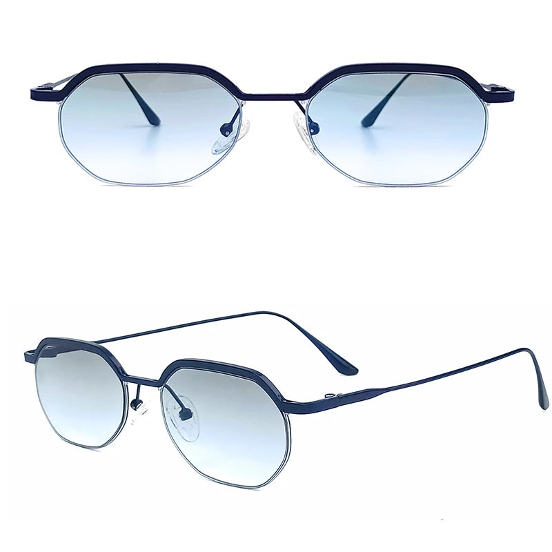 Caterside New Retro Small Frame Sunglasses Men's Polygonal Lenses Sun Glasses Women Business Travel Party Eyewear Summer Style