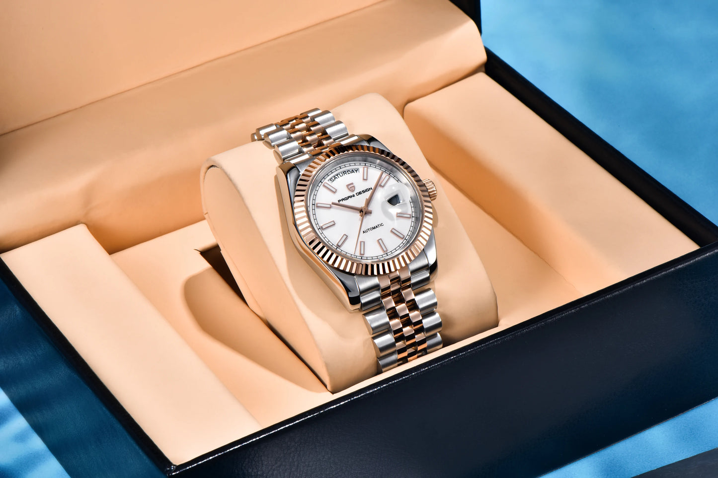 PAGANI DESIGN Luxury Men Watch Sapphire mirror Luminous Stainless Steel Watch Week Date Mechanical Waterproof ST16 Man watch