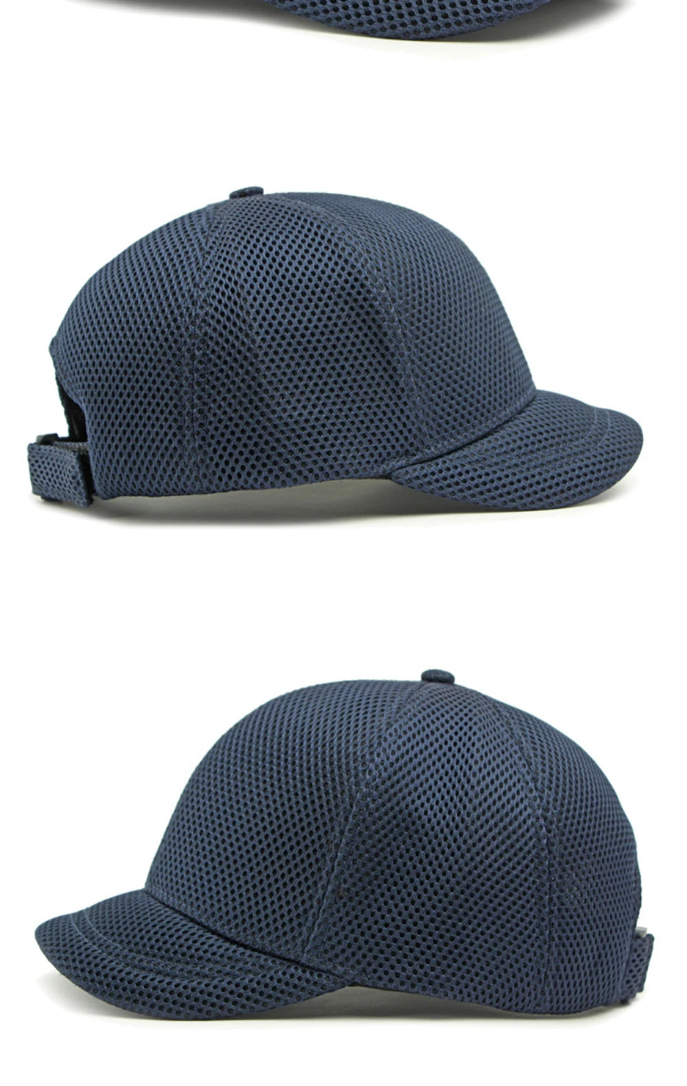 HT4828 5 cm Baseballkappe mit kurzer Krempe für Herren, 6-Panel-Baseballkappe, atmungsaktive Mesh-Trucker-Cap, Herren und Damen, einfarbig, schlichte Snapback-Cap