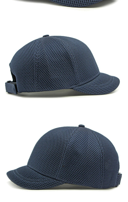 HT4828 5 cm Baseballkappe mit kurzer Krempe für Herren, 6-Panel-Baseballkappe, atmungsaktive Mesh-Trucker-Cap, Herren und Damen, einfarbig, schlichte Snapback-Cap