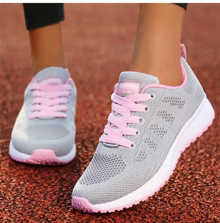 Damen-Flache Schuhe, Schnürschuhe, Freizeitsneaker, Damenschuhe, weiche Zapatos Mujer, große Größen