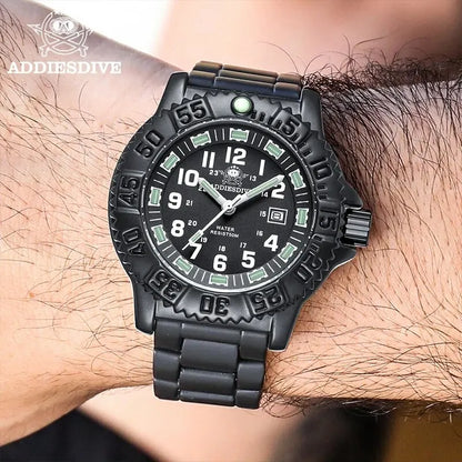 ADDIESDIVE 2023 Men's Sports Watch Military Sports Luxury Rotating Bezel Luminous Watch Nylon Strap 50m Waterproof Quartz Watch