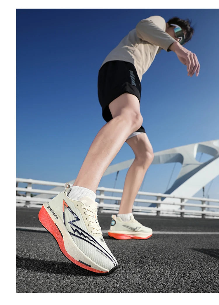 Sapatilhas de corrida com placa de carbono, especialidade maratona, para homem e mulher, desportivas, respiráveis, leves, confortáveis, atléticas e antiderrapantes