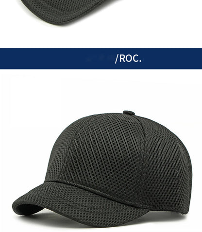 HT4828 5 cm Baseballkappe mit kurzer Krempe für Herren, 6-Panel-Baseballkappe, atmungsaktive Mesh-Trucker-Cap, Herren und Damen, einfarbig, schlichte Snapback-Cap