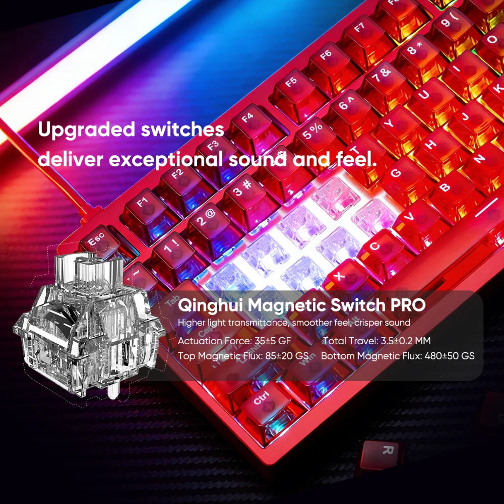 Tastiera meccanica gaming magnetica in alluminio IROK MG75 V2 MG75V2 Rapid Trigger 0.07ms 8KHz 0.001mm frequenza di scansione 512K per gamer