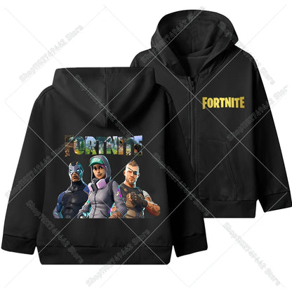 Hot Game Fortnite Zipper Hoodies Kids Hooded Jacket Children Thin Sweatshirt Autumn Long Sleeve Boy Clothing Casual Hood Coat