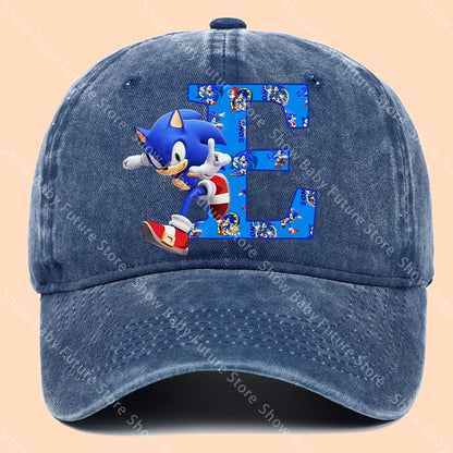 New Cartoon Cute Retro Baseball Caps Sonics Letter Man Boys Hat Hip Hop Breathable Mesh Hats Cute Anime Sunbonnet Birthday Gifts