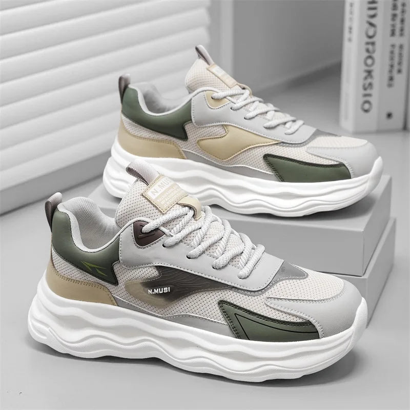 High Quality Casual Leather Shoes for Men 2026 New Autumn Lightweight Outdoor Shoes Fashion Thick Bottom Anti-Skid Walking Shoes