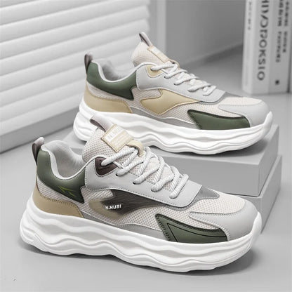 High Quality Casual Leather Shoes for Men 2026 New Autumn Lightweight Outdoor Shoes Fashion Thick Bottom Anti-Skid Walking Shoes