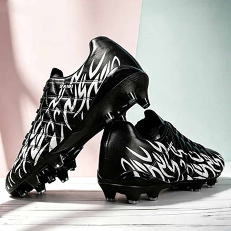 Chaussures de football FG AG pour adultes, tige légère en PU synthétique, crampons antidérapants pour terrain en herbe naturelle et artificielle en plein air