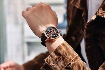 PAGANI DESIGN – Mekanisk luksusur til mænd, 41 mm, safirglas, læderrem, vandtæt, pilotstil, med tourbillon og månefase