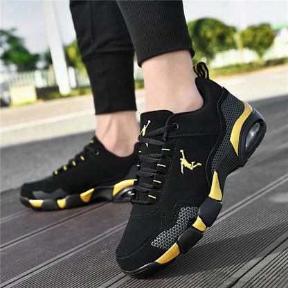 Chaussures de sport pour hommes, confortables, en cuir, pour le sport de plein air, nouvelles chaussures de tennis, classiques, noires, décontractées, légères, pour la marche