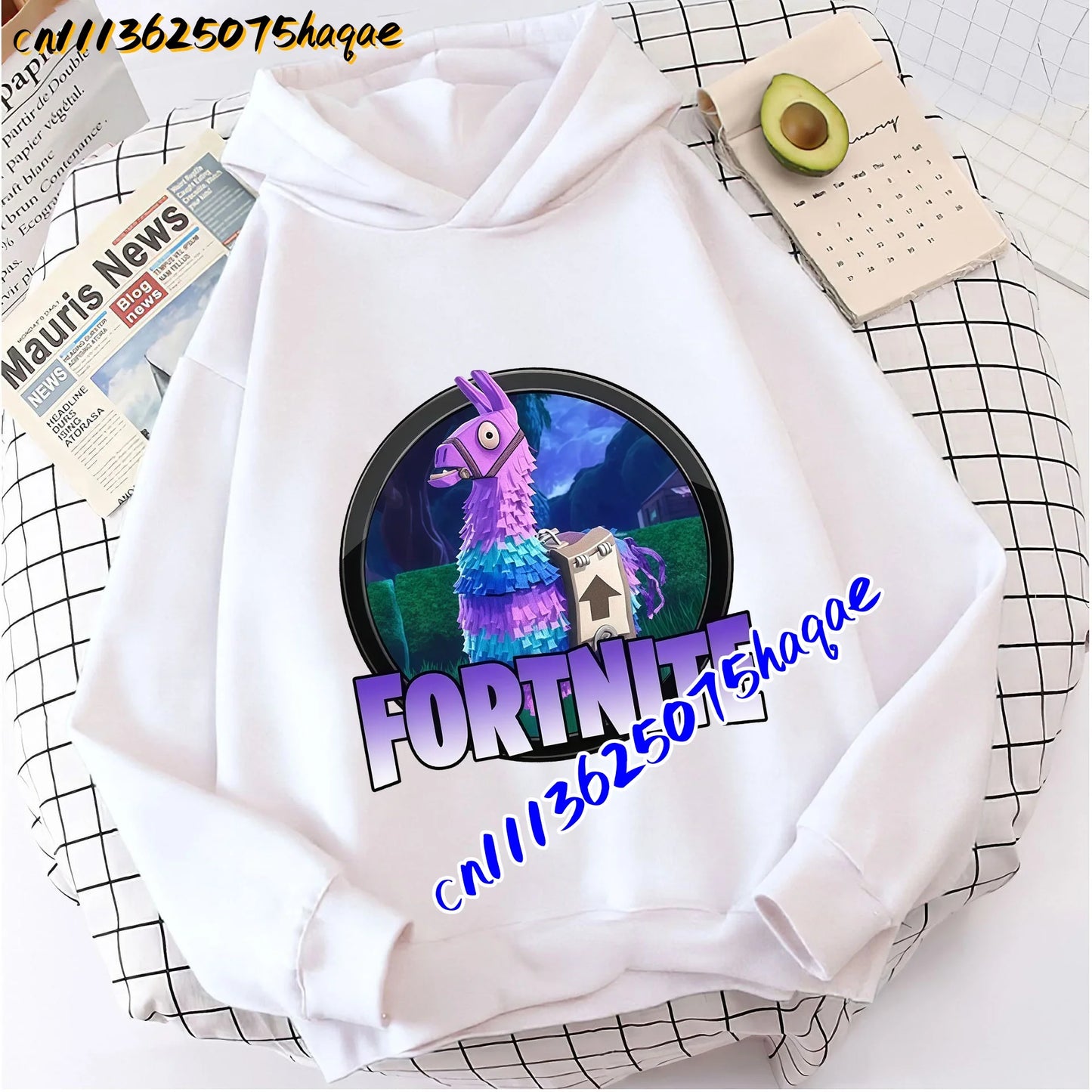 FORTNITED Felpa con cappuccio a maniche lunghe per bambini, bambine e ragazzi, streetwear, pullover, stile anime, top moda per bambini, idea regalo