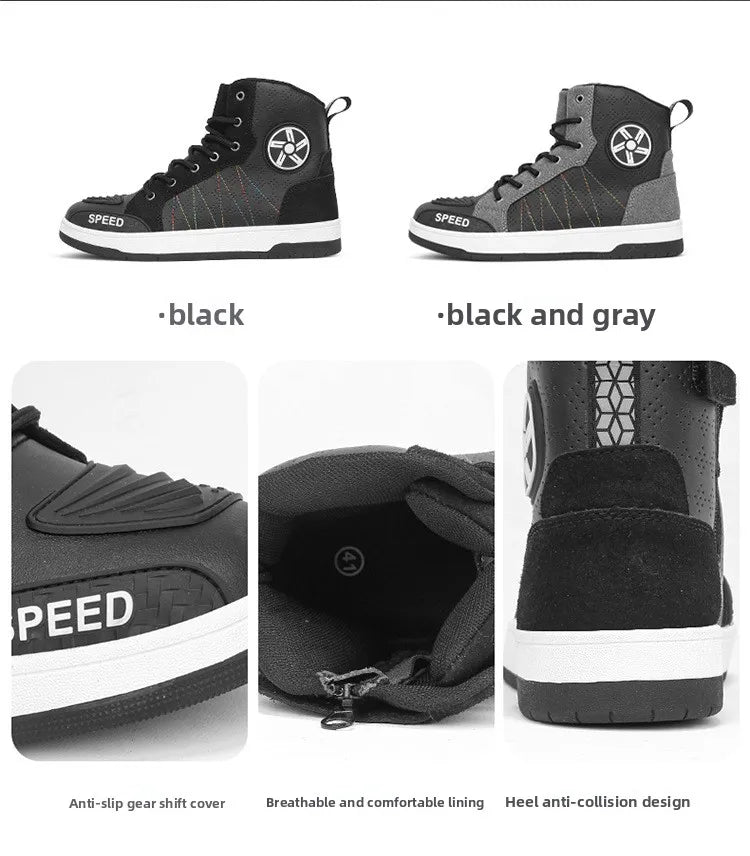 New Men's and Women's Four-Season Universal Safety Protection Motorcycle Riding Boots, Anti-Slip and Anti-Fall Motorcycle Shoes