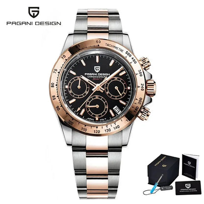 PAGANI DESIGN – Nouvelle montre pour homme, modèle de luxe à quartz en or rose, chronographe sportif étanche jusqu'à 100 m