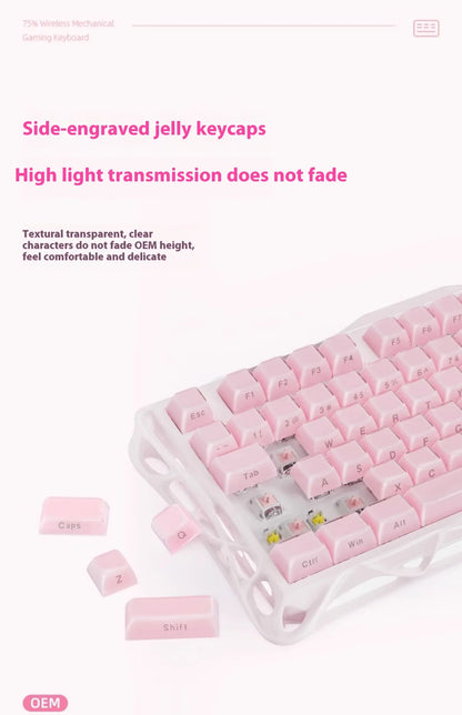 Mercury K1 Grava Star Breaking 75 RGB Mechanical Keyboard Gaming Bluetooth 2.4G Wired RGB Hotswap Gamer Non-contact Keyboard