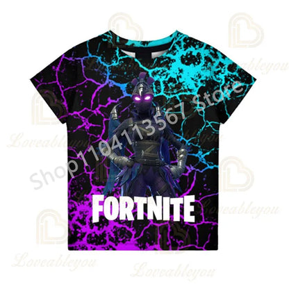 F-Fortnited T-Shirt für Jugendliche – Battle-Game-Shirt für Erwachsene, kurzärmeliges Sommer-T-Shirt für Teenager, Jungen und Mädchen