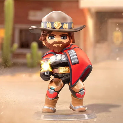 POP MART Overwatch Play of The Game serijos paslaptinga akloji dėžutė – kawaii stiliaus žaislai, dekoratyvinės figūrėlės, namų dekoras, staliniai modeliai-lėlės