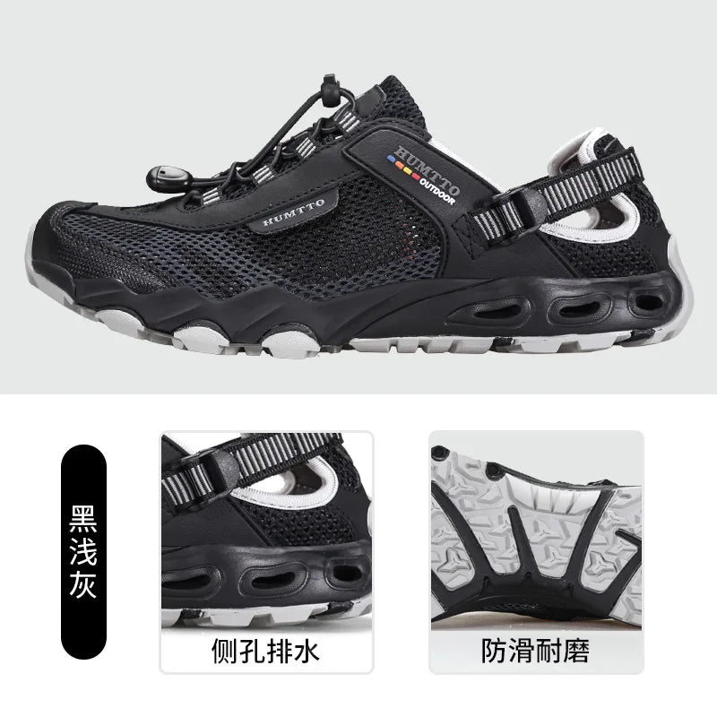 HUMTTO Herren-Wasserschuhe für Outdoor-Trekking, Waten und Aqua-Aktivitäten – atmungsaktive Mesh-Sneaker, schnelltrocknend, knöchelhoch, rutschfest, für Damen und Herren