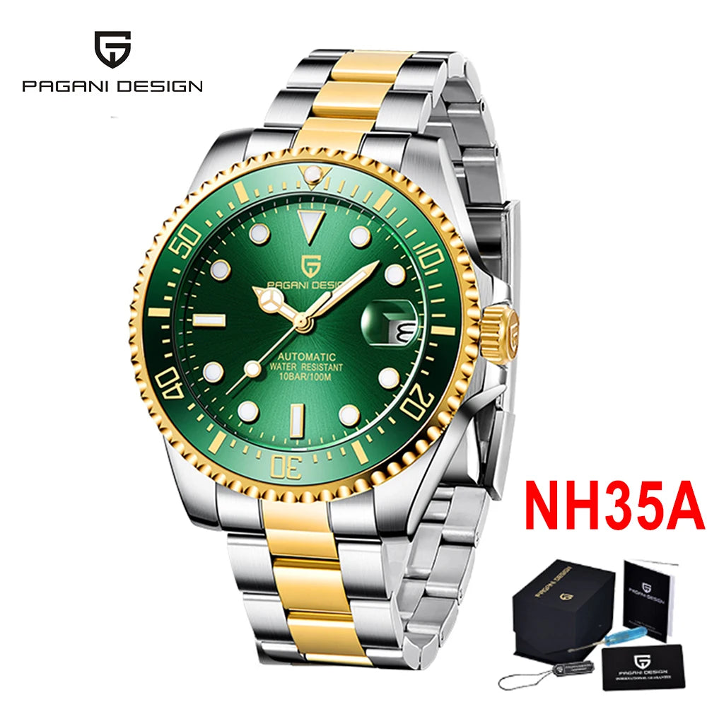 PAGANI DESIGN 2026 New Men's Watches Top Luxury Gold Automatic Mechanical Wrist Watch Men Stainless Steel Waterproof Men Watch