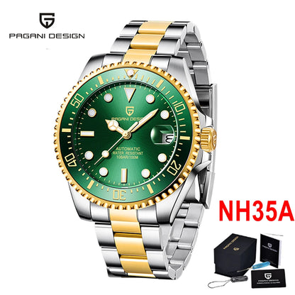 PAGANI DESIGN 2026 New Men's Watches Top Luxury Gold Automatic Mechanical Wrist Watch Men Stainless Steel Waterproof Men Watch