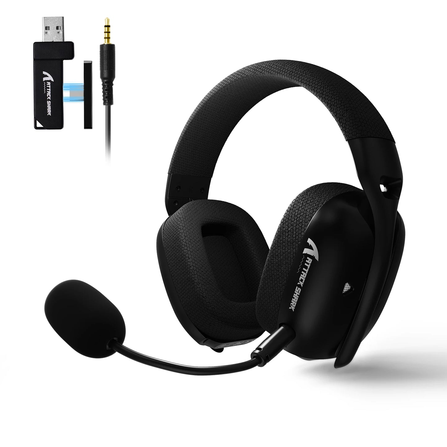 ATTACK SHARK L80PRO 3-in-1 Gaming-Headset – Kabellose Bluetooth-Kopfhörer mit niedriger Latenz, Doppelmikrofon, 40mm Hi-Fi-Sound und stabiler Verbindung fürs Gaming