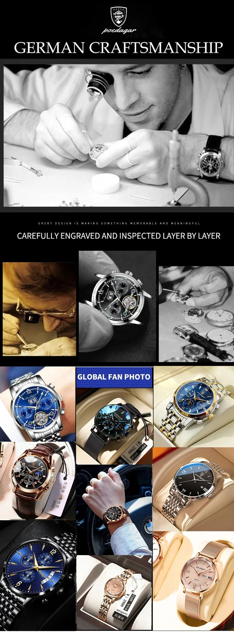 POEDAGAR Luxury Watch For Women Waterproof Casual Quartz Ladies Wristwatch High Quality Elegant Women's Watches Female Reloj+Box