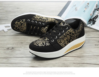 Damen-Leder-Sneaker, lässig, modisch und bequem – Plateau-Walking-Schuhe, Keilabsatz-Mokassins, atmungsaktive Loafer, Damenschuhe