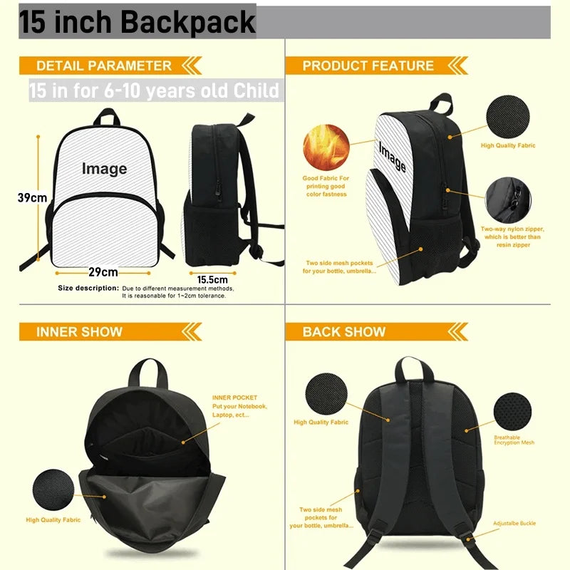 Hot Game Design Child Backpacks Lunch Bag Pencil Case Large Capacity School Bags for Boys and Girls Best Gift Fortnite