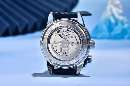 PAGANI DESIGN – Mekanisk luksusur til mænd, 41 mm, safirglas, læderrem, vandtæt, pilotstil, med tourbillon og månefase