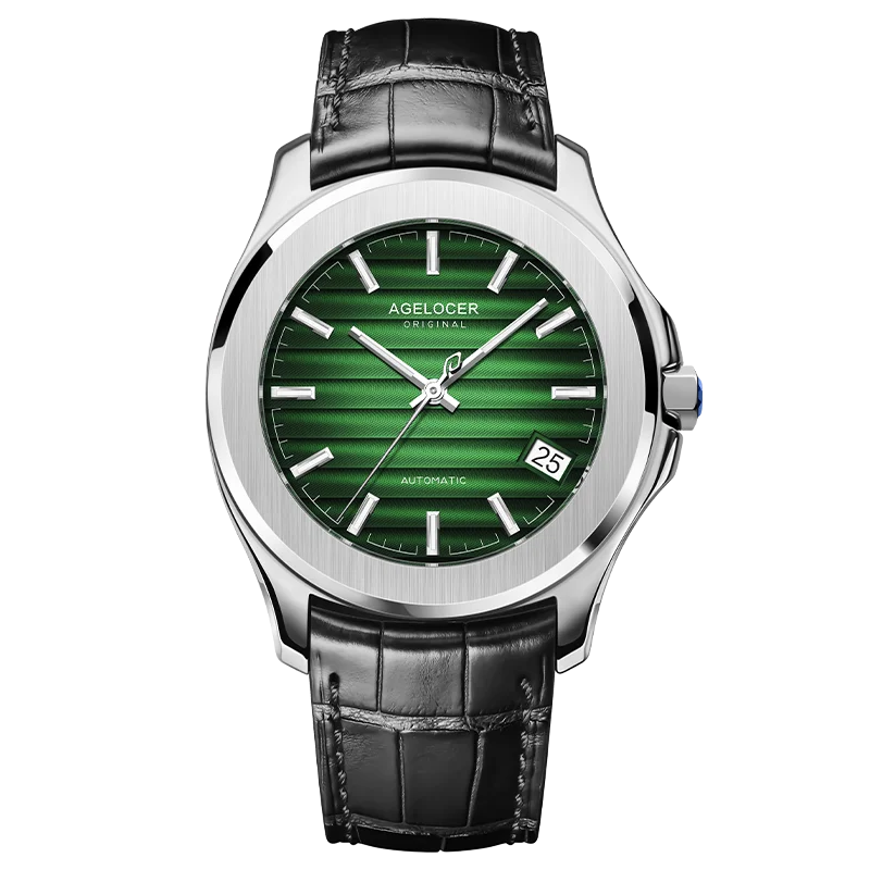 AGELOCER Original Baikal Watch Men's Luxury Gold Watch Big Calendar Business Automatic Mechanical Watch Birthday Gift for Men