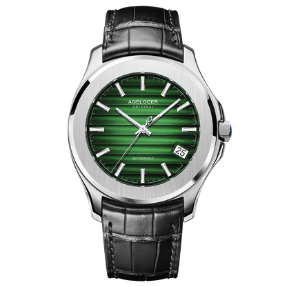 AGELOCER Original Baikal Watch Men's Luxury Gold Watch Big Calendar Business Automatic Mechanical Watch Birthday Gift for Men