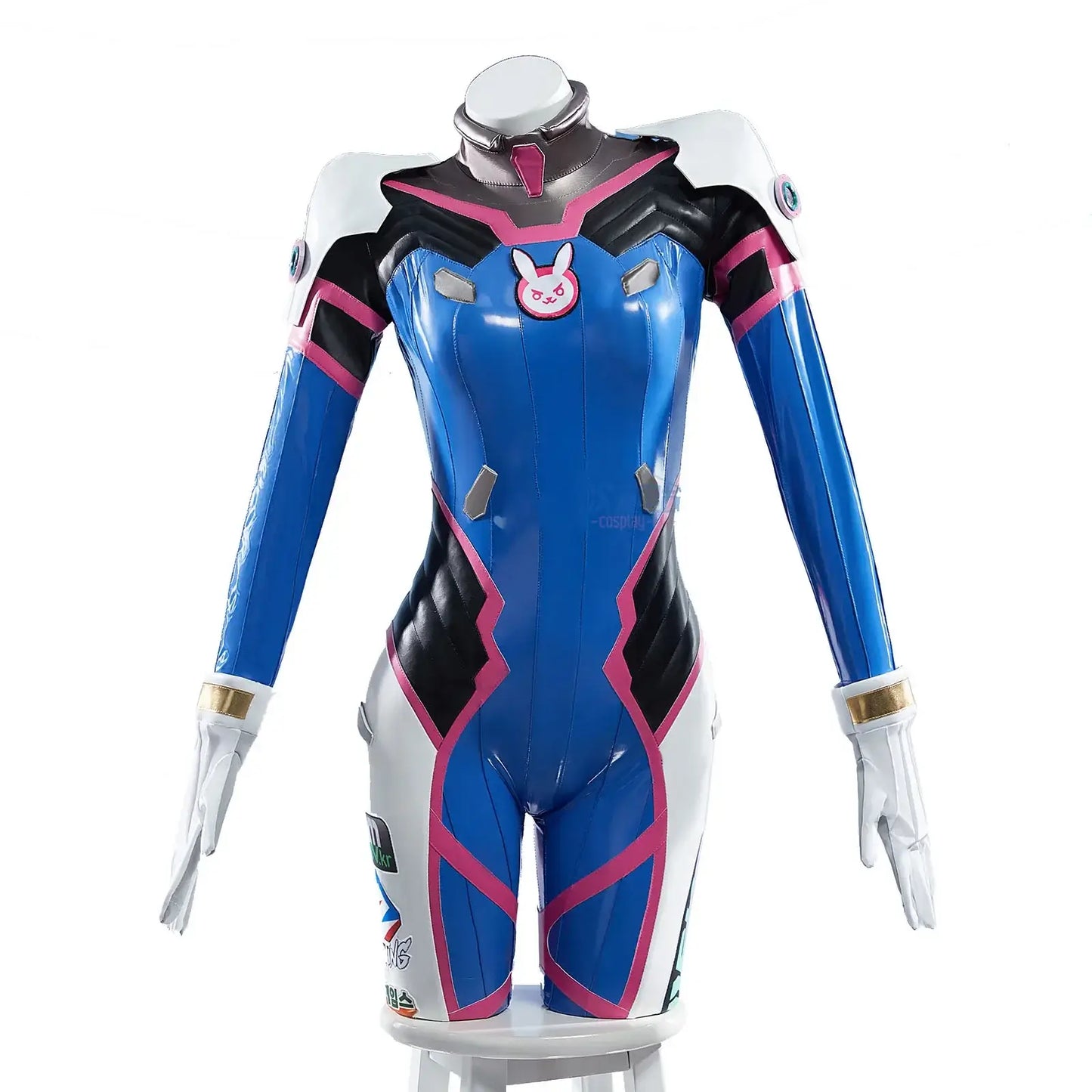 Kostým na cosplay Hana D.Va z hry Overwatch pre ženy – roztomilý elastický kožený overal Zentai na Halloween, karneval a párty